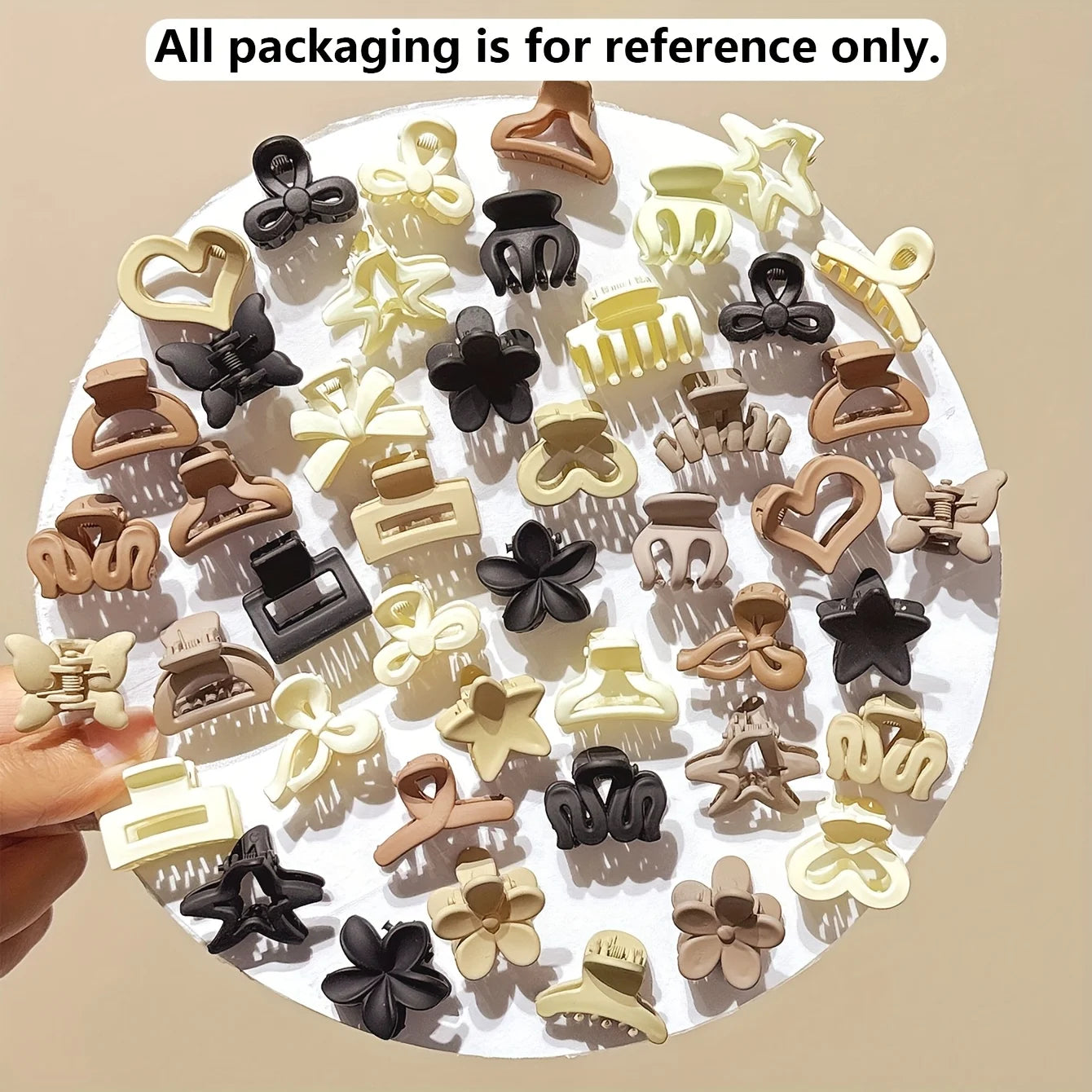 Beige Mixed Pack Small Clips - 5/10/20/30pcs , Cute Girl Accessories - Perfect for Daily Use, Special Occasions, or Travel Gifts